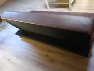 Sillón Cama Piel Marrón