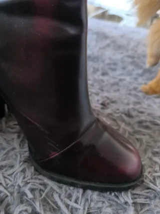 Botines Zara Burdeos Tacón Ancho T40