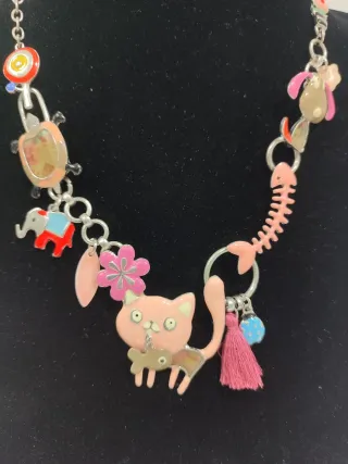 Conjunto bisutería gato y peces