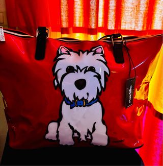 Bolso Marc Tetro Rojo Charol Perro Westie