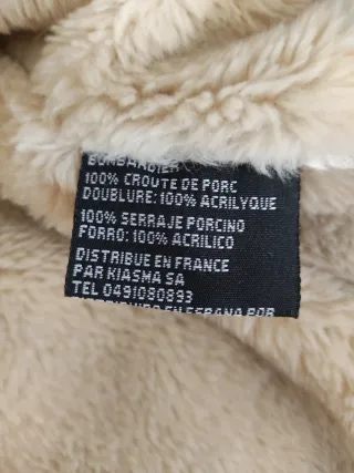 Chaqueta de piel marrón con forro