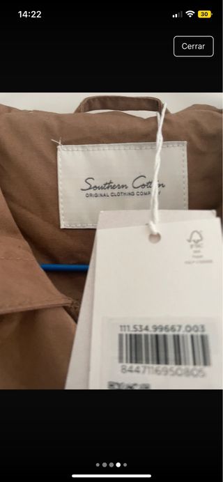 Chaqueta gabardina beige