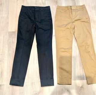 Lote 2 Pantalones Massimo Dutti Beige y Negro
