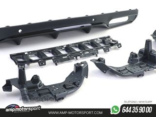 DIFUSOR TRASERO MERCEDES CLASE C COUPE C205 NEGRO MATE COLAS NEGRAS PARA