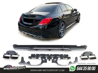 DIFUSOR TRASERO MERCEDES CLASE C W205 LOOK C63 AMG
