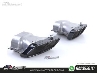 DIFUSOR TRASERO NEGRO BRILLO CON COLAS NEGRAS PARA MERCEDES CLA C117