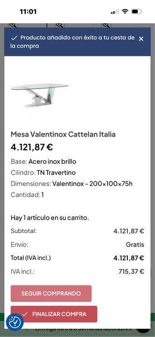 MESA Consola Cattelan Italia VALENTINOX