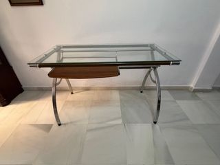 Mesa estudio cristal y madera