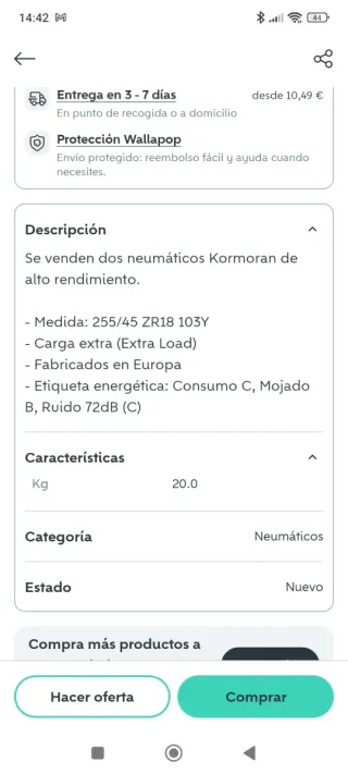 Neumáticos 255/45 ZR18 103Y