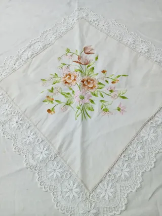 Copriletto pizzo macramè fatto a mano 260x260