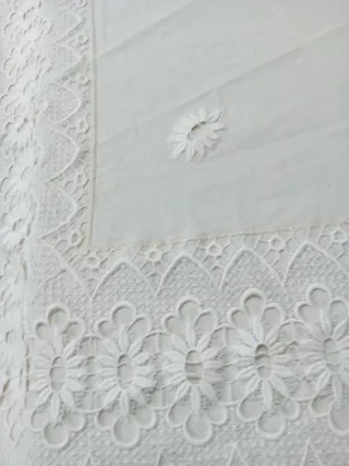 Copriletto pizzo macramè fatto a mano 260x260