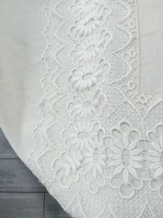 Copriletto pizzo macramè fatto a mano 260x260