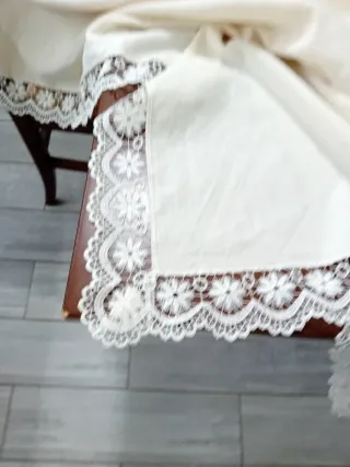 Copriletto pizzo macramè fatto a mano 260x260