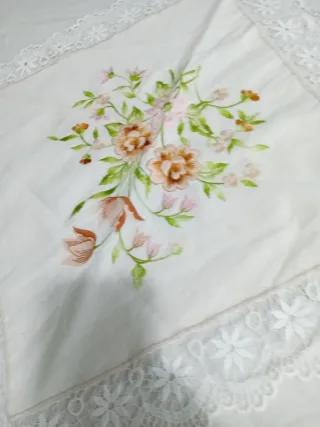 Copriletto pizzo macramè fatto a mano 260x260