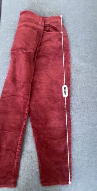 Pantaloni in velluto a coste bordeaux