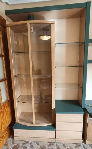 Mueble de salón modular, mesa extensible y sillas