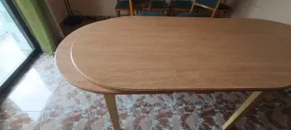 Mueble de salón modular, mesa extensible y sillas