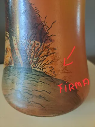 Vaso vidrio firmado Legras (Leg). Circa 1900