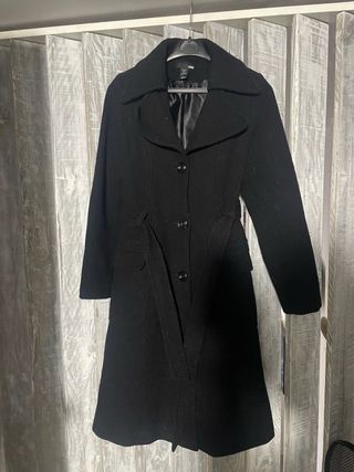 Abrigo de paño H&M negro