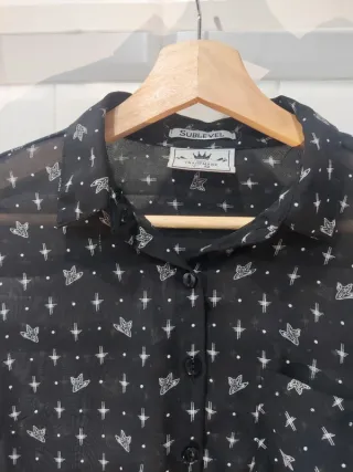 Camisa transparente Sublevel negra talla S