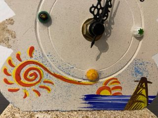 Orologio da tavolo sole ceramica pietra leccese