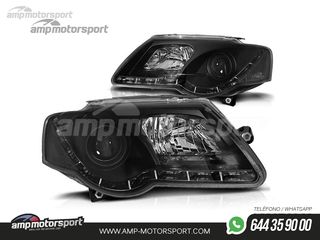 FAROS DELANTEROS LUZ DIURNA LED REAL DRL PARA VOLKSWAGEN PASSAT 3C