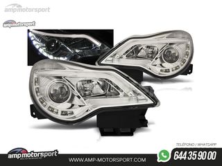 FAROS DELANTEROS LUZ DIURNA LED REAL + TUBE LIGHT PARA OPEL CORSA D