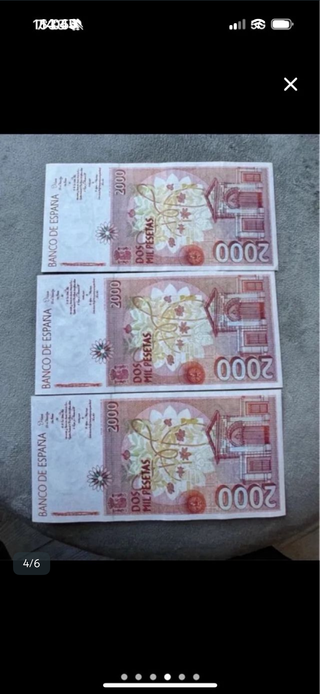 3 Billetes 2000 Pesetas correlativos