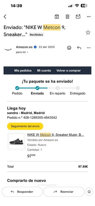 Zapatilla Nike Metcon 9 Entrenamiento