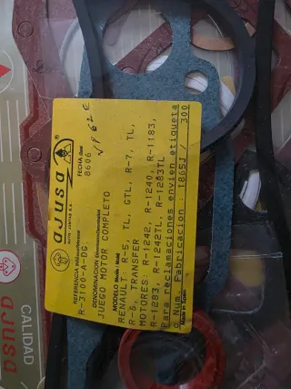 Juego Juntas Motor Renault 5 R-3100-A-DG