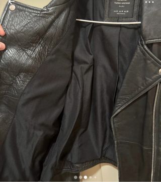Chaqueta Piel Negra Zara