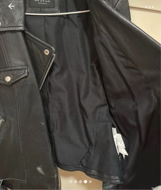 Chaqueta Piel Negra Zara