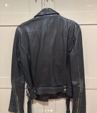 Chaqueta Piel Negra Zara