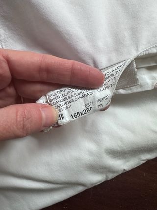 Sábana encimera Zara Home blanca