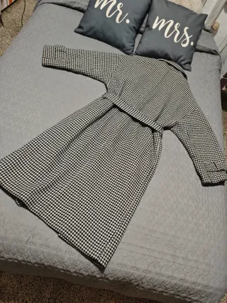 Abrigo largo pata de gallo talla 42