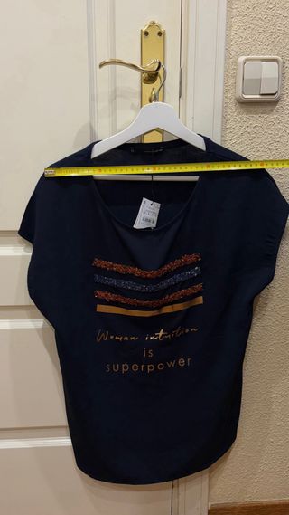 Blusa Azul Talla XL con Diseño nueva a estrenar