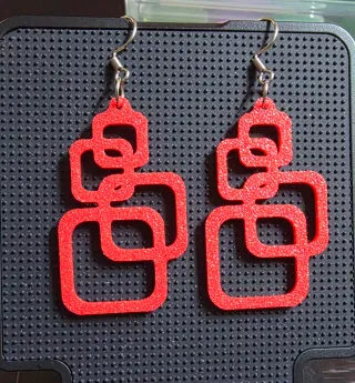 Orecchini stampati 3D con gancio in acciaio