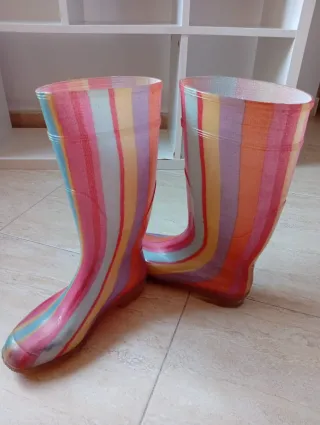 Botas de agua rayas multicolor