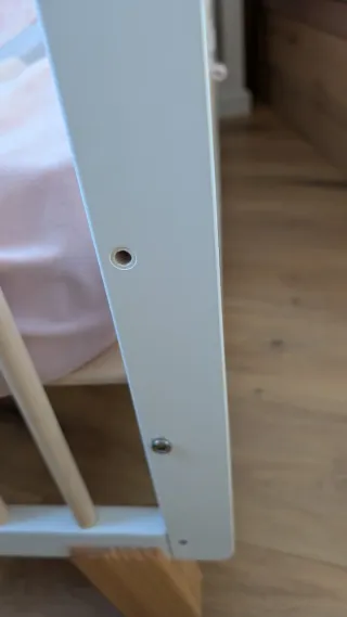 Cuna de bebé de madera + colchón