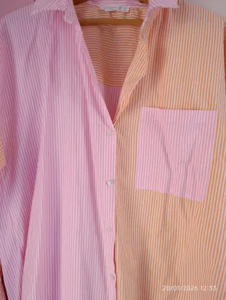 Camisa rayas rosa y naranja
