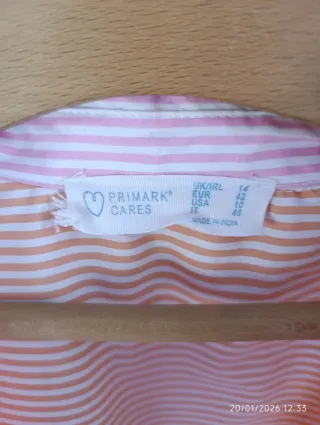 Camisa rayas rosa y naranja