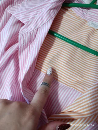 Camisa rayas rosa y naranja