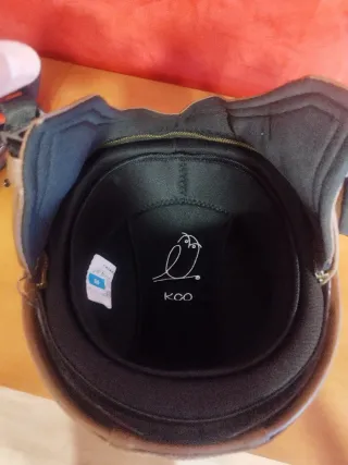 Casco Retro Vintage Cuero Gafas