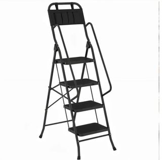 Escalera Plegable 4 Peldaños Negra