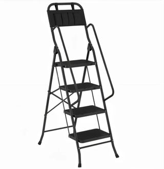 Escalera Plegable 4 Peldaños Negra