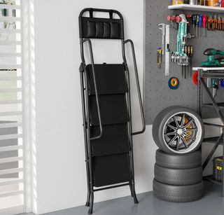 Escalera Plegable 4 Peldaños Negra