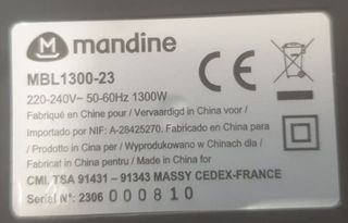 Motor, tapa y cuchillas batidora Mandine