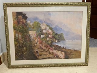 Cuadro Paisaje Marino Pueblo