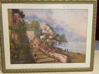 Cuadro Paisaje Marino Pueblo