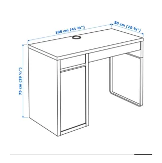 Escritorio blanco y madera con cajón